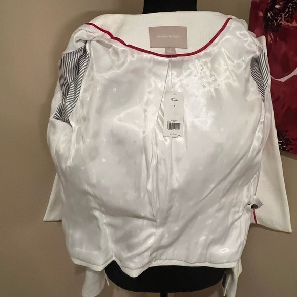 Banana Republic White Military Inspired Round Collar Blazer, size 4 - Picture 7 of 14